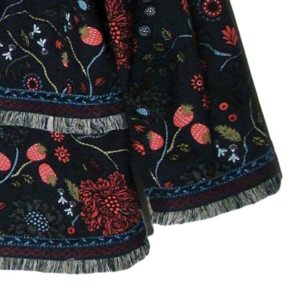 LOFT Primavera Strawberry Floral Fringe Blazer Size 14 - Picture 4 of 12